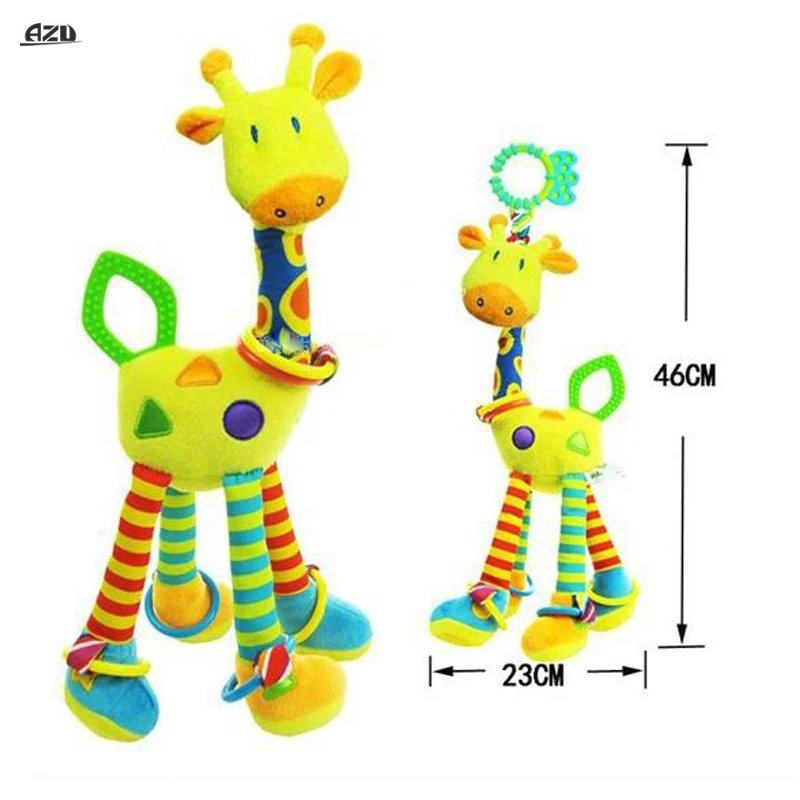 46cm Infant Animal Giraffe Plush Toys Baby Bed Bell Toys