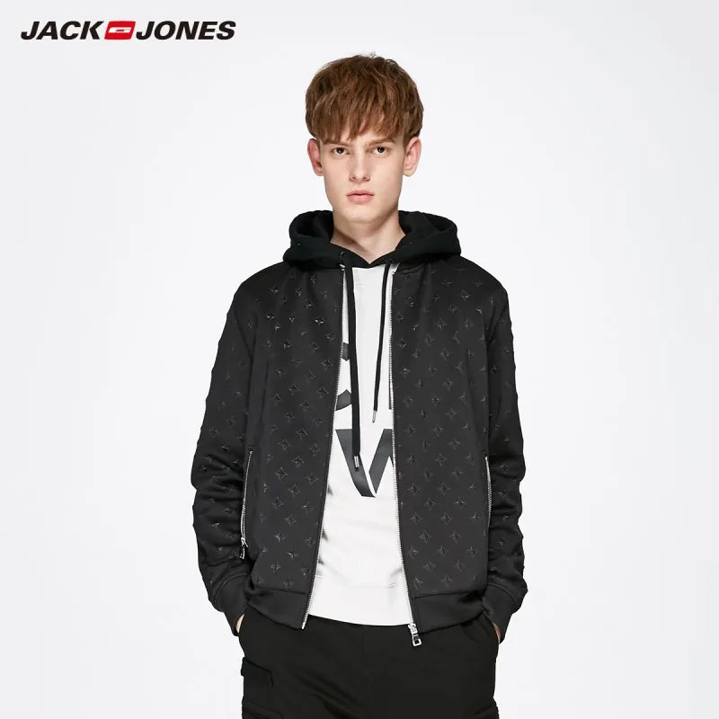 JackJones Men's Black Thin Short Baseball Jacket streetwear 219121507 JackJones Men's Black Thin Short Baseball Jacket streetwear 219121507