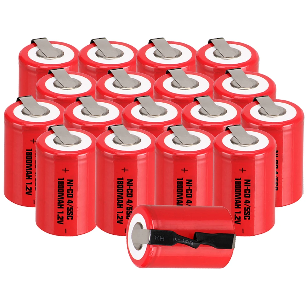 

Lowest price 18 piece 4/5SC battery 1.2v batteries rechargeable 1800mAh nicd battery for power tools akkumulator