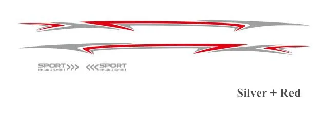 Гоночная Спортивная полоска, Автомобильный кузов, линия талии, наклейка для Mitsubishi ASX Outlander 2011-, спортивный стайлинг на Автомобильный кузов виниловый стикер - Название цвета: Red-Silver