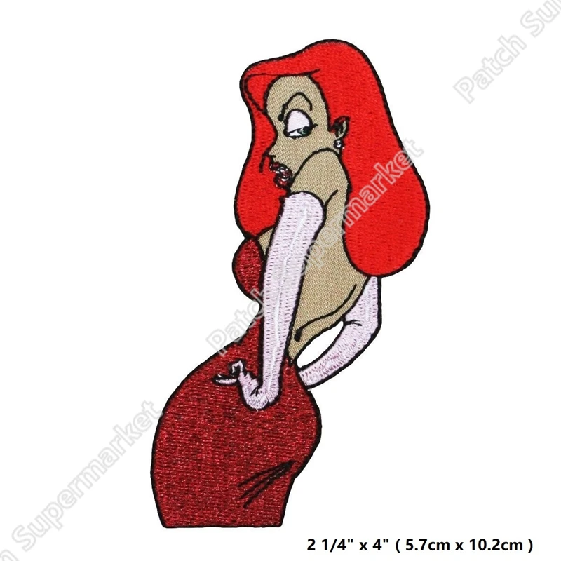 

4" Jessica Rabbit Patch Roger Rabbit Cartoon Wife TV Movie Film Character Iron-On Applique for girls dress clothing