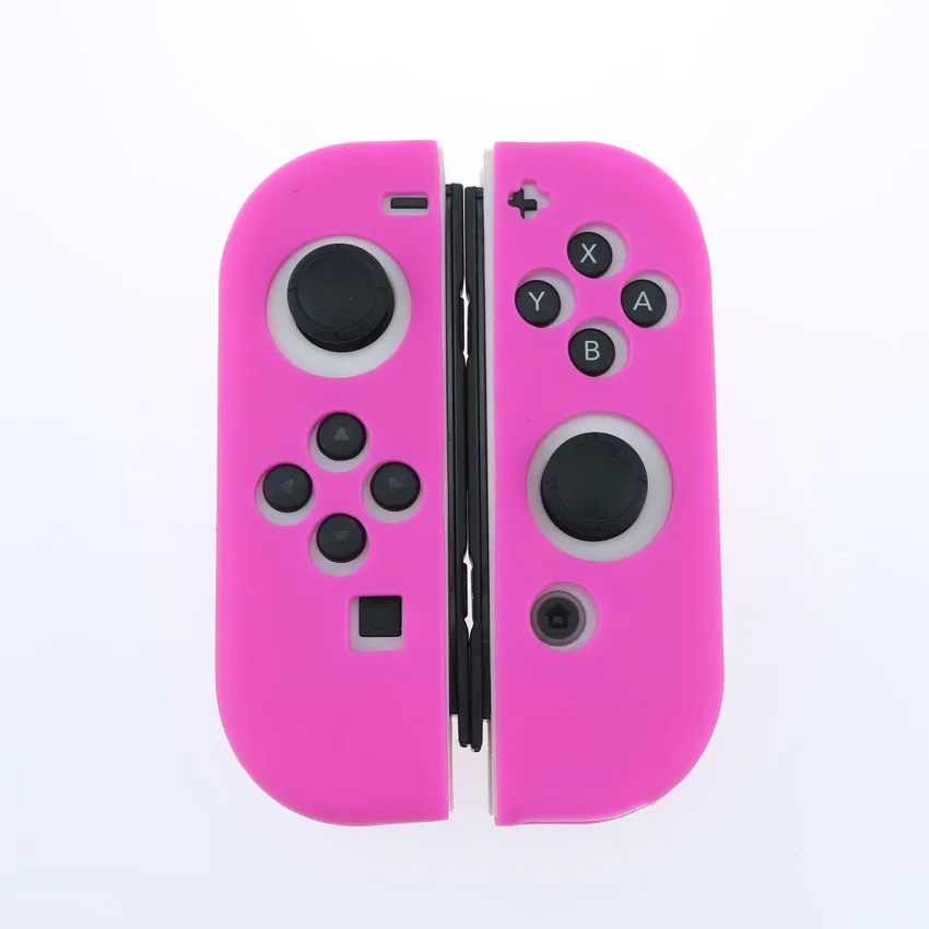 1) сплошной цвет, 18 цветов, чехол для nyd Switch Joycon, мягкий силиконовый чехол для Ns Switch контроллер, ручка, чехол Joy-con - Цвет: L Rose red