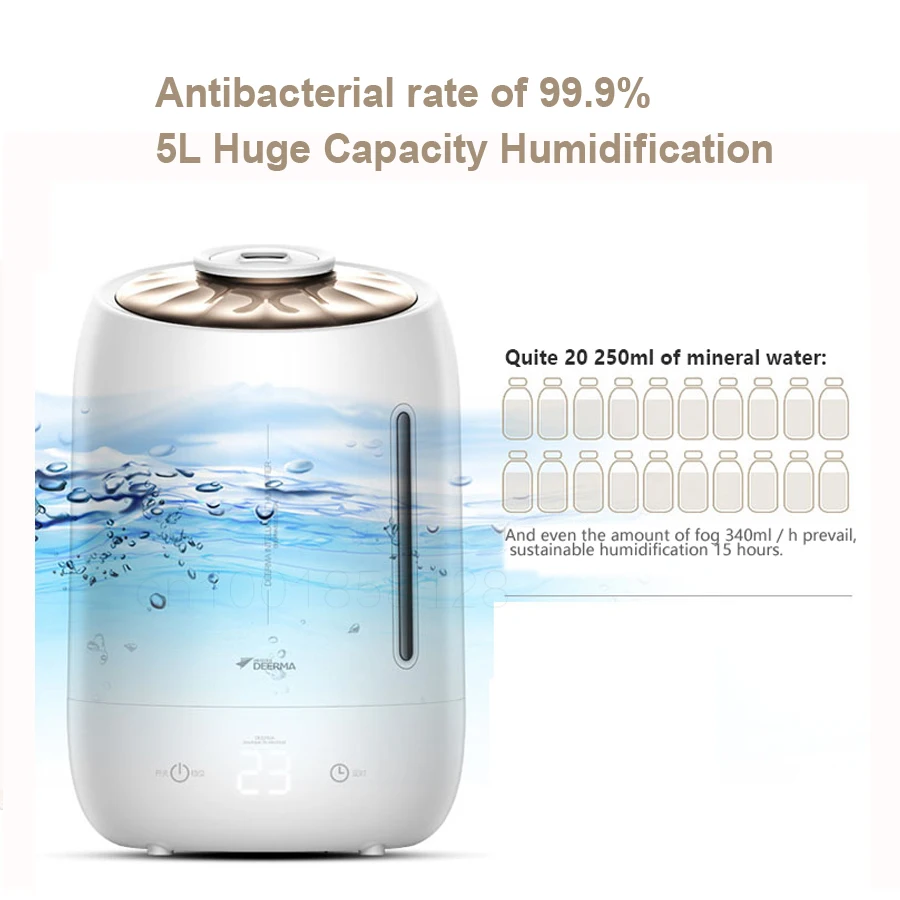 

25%JZ2,5L Portable Intelligent Touch Control Ultrasonic Humidifier 12h Timer Aromatherapy MistMaker With Antibacterial WaterTank