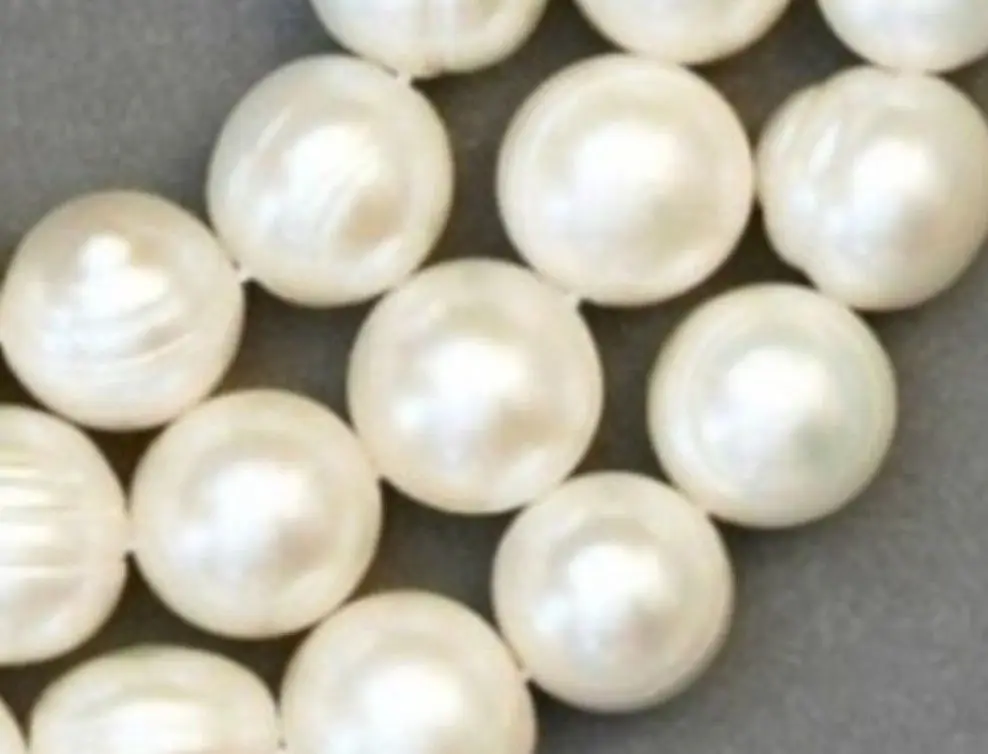 

06534 3 Strands White Akoya Freshwater Pearl Loose Beads 14.5