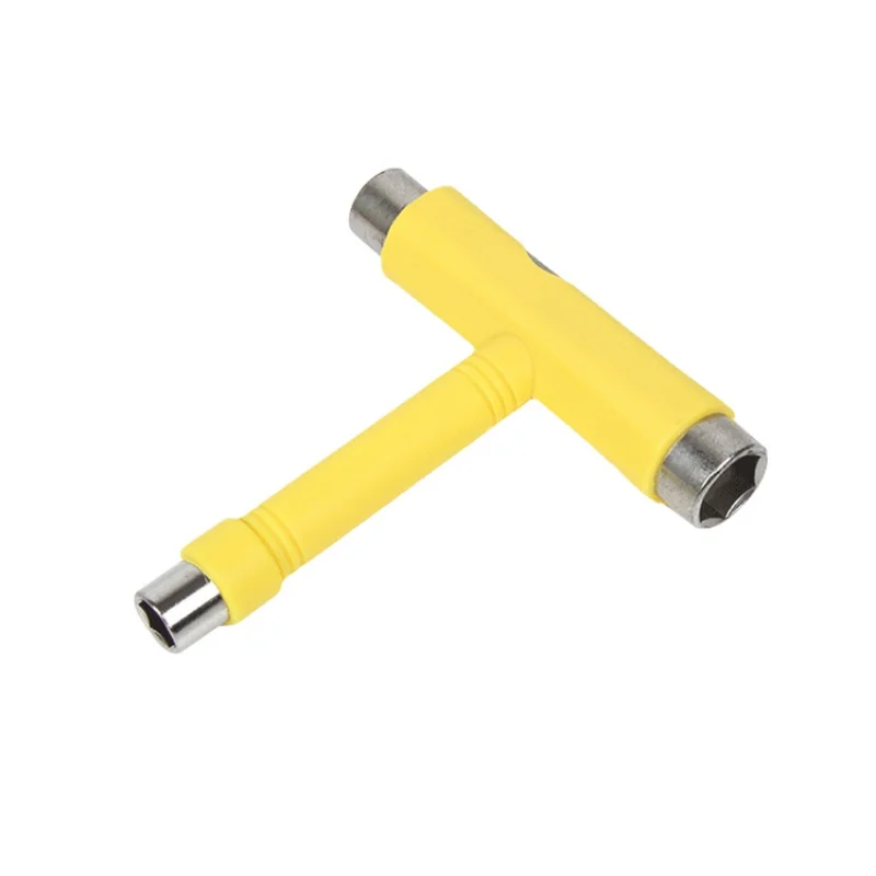 T-type скейтборд Ручной Скейт t-инструмент мини-самокат шестигранный гаечный ключ инструмент все в одном отвертка разъем Многофункциональный - Цвет: Цвет: желтый