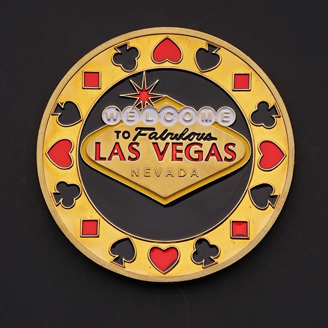 1pcs Poker Spades Las Vegas Coin Souvenir Gold Plated