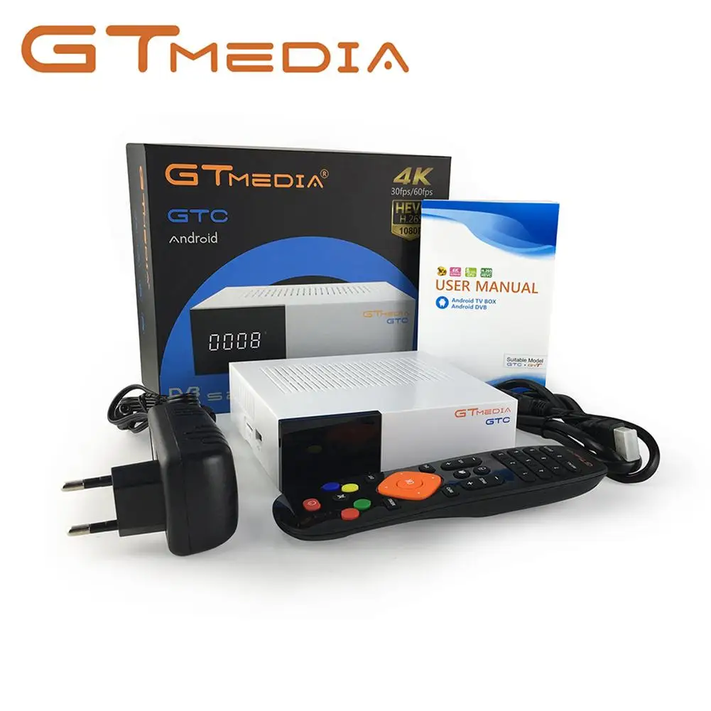 

GTMEDIA GTC Satellite Receiver DVB-S2 DVB-C DVB-T2 ISDB-T Amlogic S905D Android 6.0 TV BOX 2GB RAM 16GB ROM BT4.0 Suppro Cline