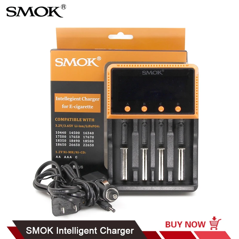bilder für 100% ursprüngliche SMOK Intelligente Ladegerät LCD Portable Smart 4-Slot 18650 Batterie Li-Ion Li-FePO4 Ni-Mh Ni-CD Elektronische Zigarette bilder für 100% ursprüngliche SMOK Intelligente Ladegerät LCD Portable Smart 4-Slot 18650 Batterie Li-Ion Li-FePO4 Ni-Mh Ni-CD Elektronische Zigarette