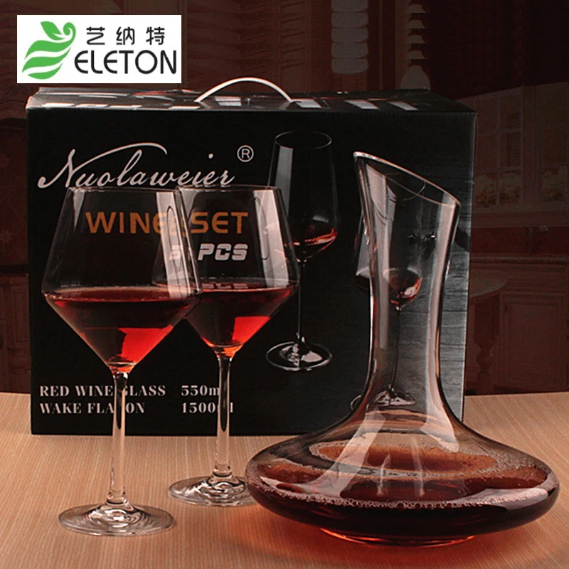 Eleton 1500ml 1set Lead crystal wine glass decanter Bordeaux red wine