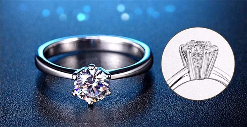 Yanhui роскошь 925 пробы серебряные кольца с настоящим кубическим цирконием обручальные кольца для женщин HR003
