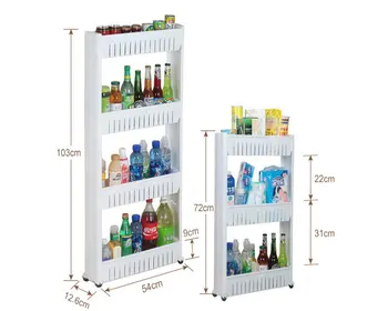

Multipurpose shelf with Removable Wheels Crack Rack Storage Multi-layer Refrigerator Side salle de bain a shelf in the bathroom