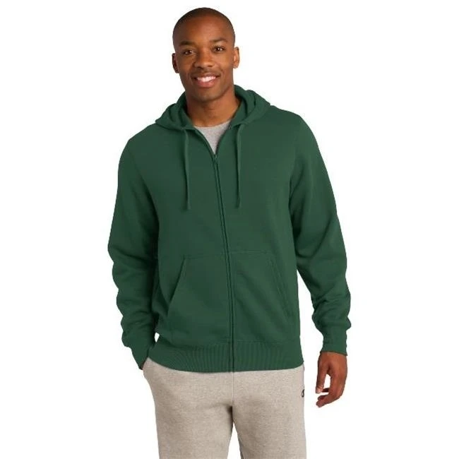 Sport-Tek ST258 Mens Full-Zip Hooded Sweatshirt Forest Green - Extra Large