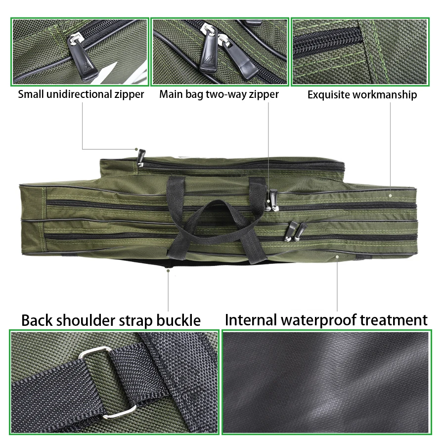 Водонепроницаемая 80 см Рыболовная Сумка из ткани Оксфорд, складная рыболовная удочка, катушка, сумка для хранения рыболовных снастей, сумка для путешествий, чехол для переноски