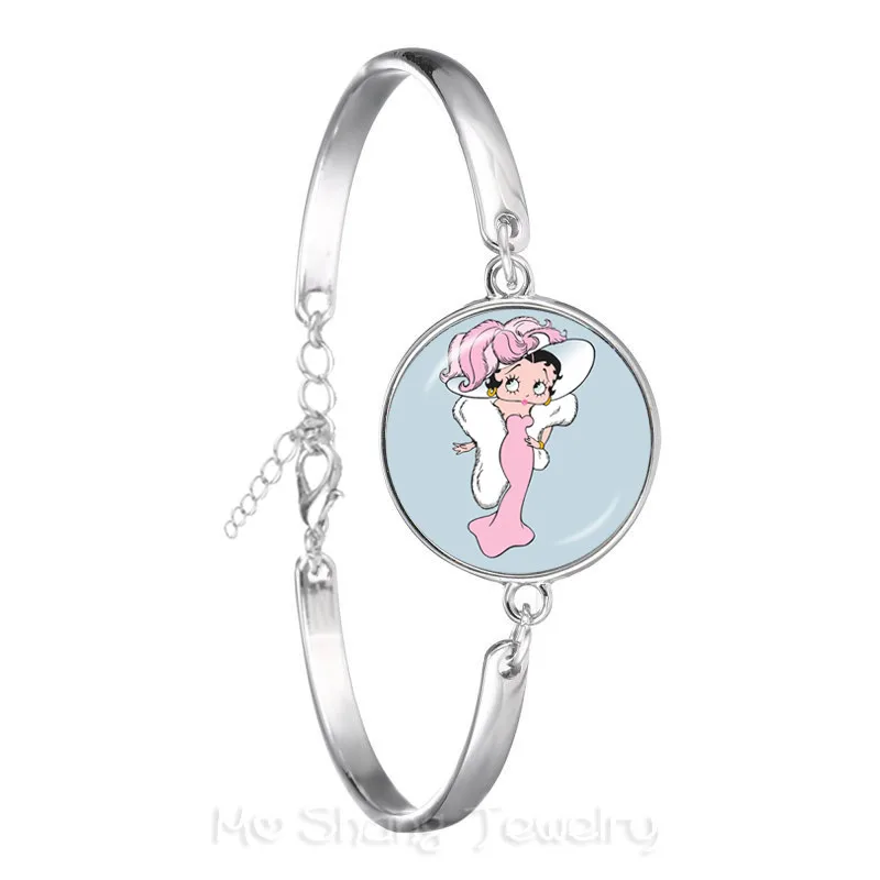Романтический фон Sexy Betty Boop серии узорный стеклянный купол браслет DIY покрытые