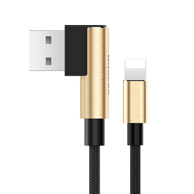 Baseus Elbow USB Cable For iPhone 7 6 6s Plus 5 5s iPad Air Mini Metal