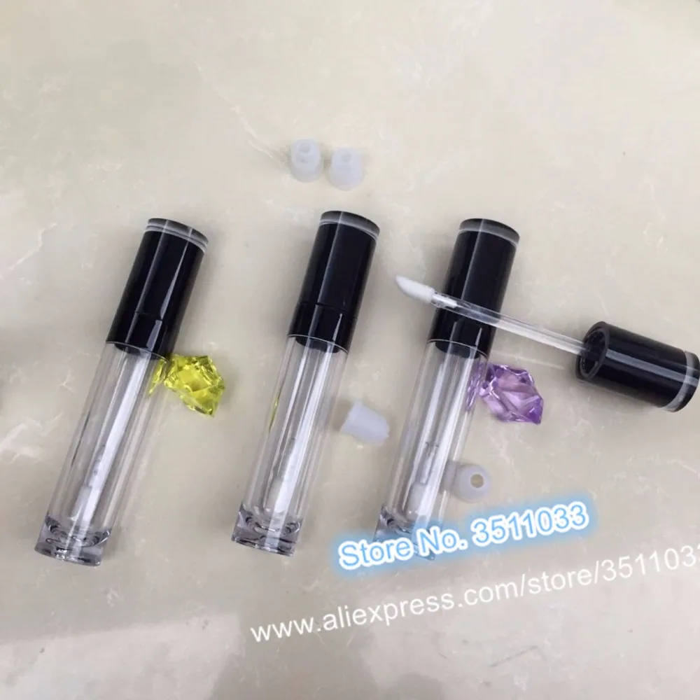 

50pcs/lot Empty Lip Gloss Tubes 8ml Round Clear Lipgloss Tube Black Lid Lip Gloss Container Transparent Cosmetic Lipgloss Bottle