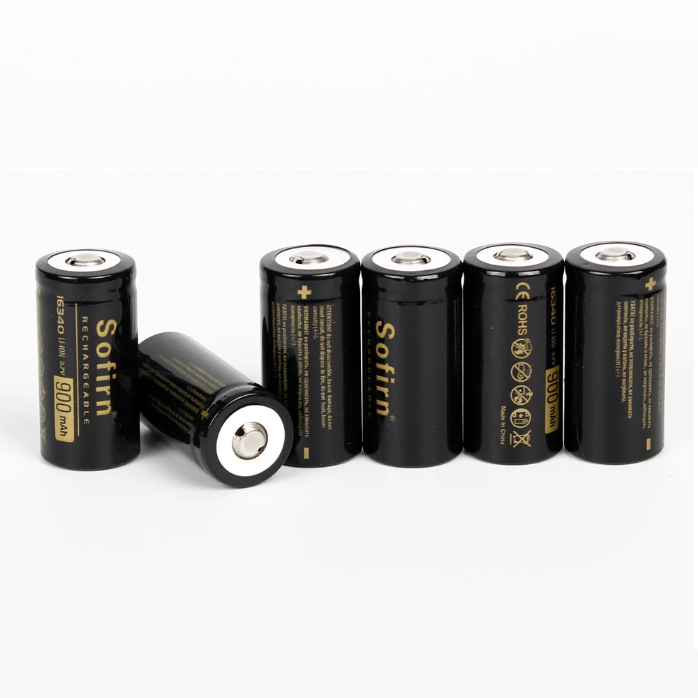 Sofirn 16340 900mah литиевая аккумуляторная батарея 3,7 v 900mah батареи для фонарика эко-ионная защита от перезаряда