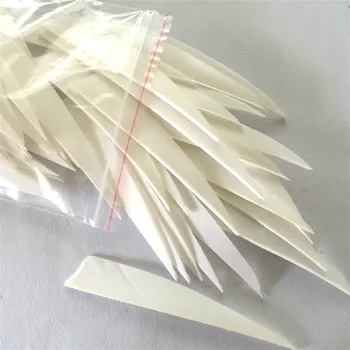 

200pcs High Quality 4 inch White Shield Cut Shape Archery Hunting And Shooting Arrow Feather Fletches Hot Sale