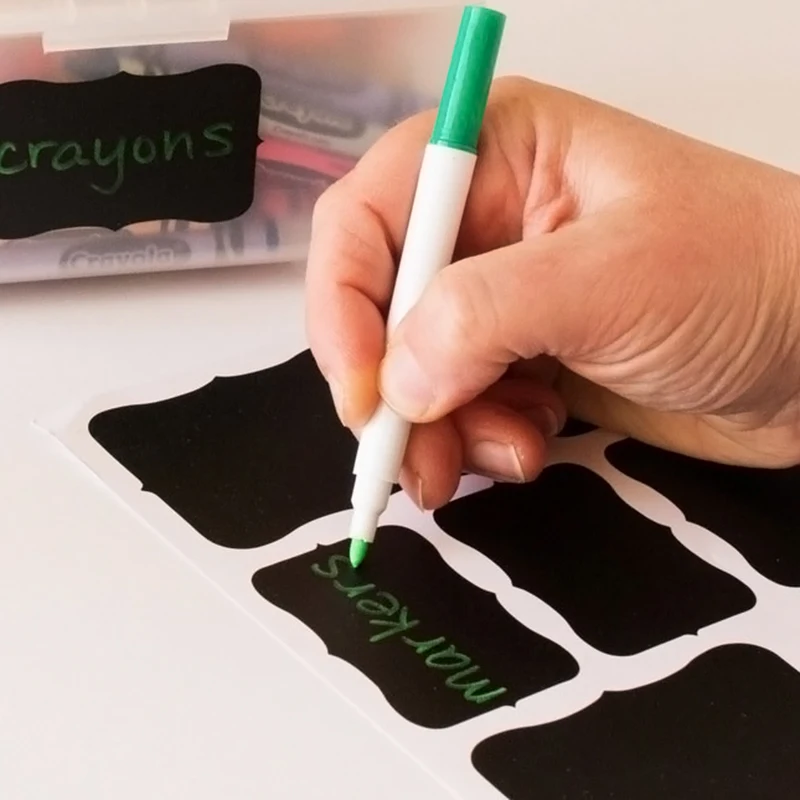 100Pcs 5 x 3.5cm Creative Chalkboard Craft Stickers Jar Tags Label Kitchen Decor