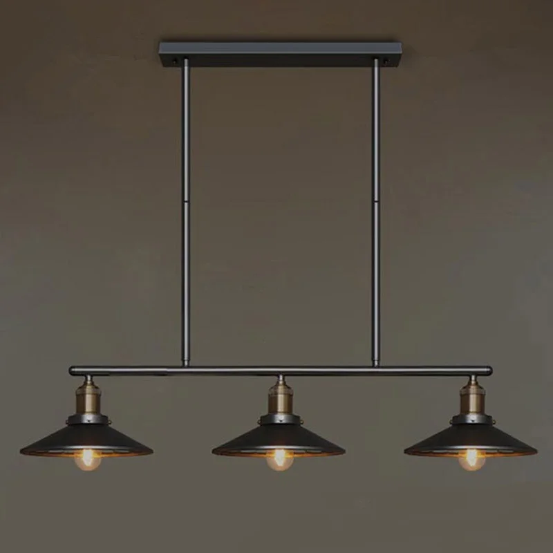 

A1 Nordic loft retro industrial wind chandelier dining room lamp living room double head three head chandelier black white GY101