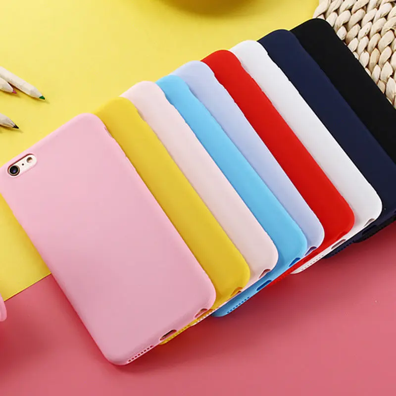 Macarons Color TPU Silicone Frosted Matte Case for iPhone 6 6S 5 5S SE 8 Plus X Soft Back Cover 7 7Plus |