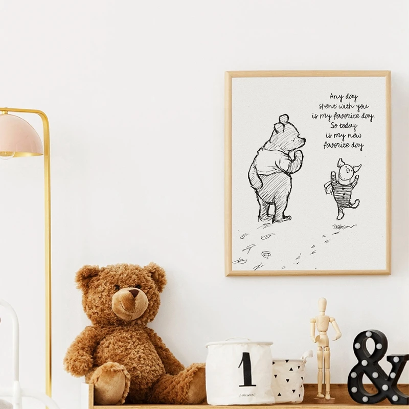 Winnie The Pooh Quote Painting Kids Room Decor