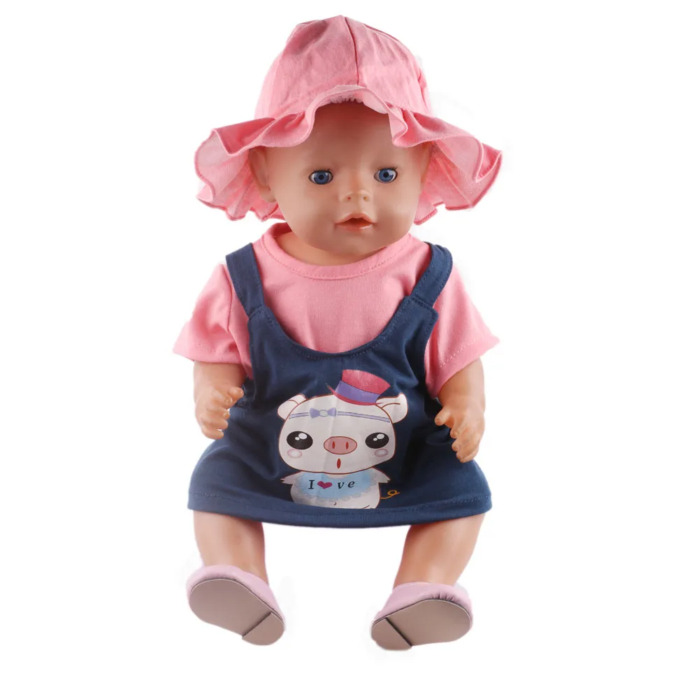 

Doll clothes jumpsuit + hat fit 43cm doll Kids best doll accessories gift