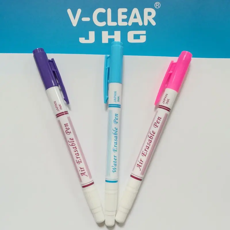 Двухсторонняя синяя стираемая в воде ручка JHG фиолетовый маркер для ткани