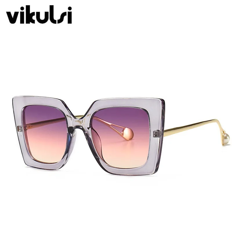 

Women Trendy Square Sunglasses 2019 New Luxury Brand Designer Cat Eye Sun Glasses Women Vintage Eyewear Men UV400 Big Shades