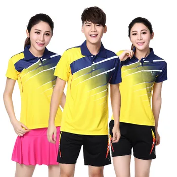 

Adsmoney Tennis Suit , Women / Men Quick Dry breathable badminton shirt + Skirts sports POLO T Shirts Shorts