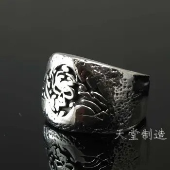 

925 pure silver unique decorative pattern skull thai silver ring