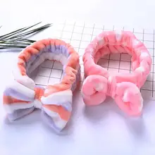 Haicar милые Для женщин девушки лук с мягкой лентой головы Обёрточная бумага Для ванной Spa Уход за кожей лица оголовье Прямая ja03