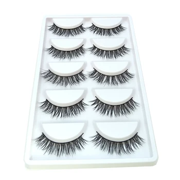 

5 Pairs Luxurious Mink Hair False Eyelashes Thick Curled Full Strip Lashes Eyelash Extension Fashion Women Eyes Natural Makeup