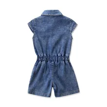 Летний джинсовый комбинезон для девочек, модная одежда для мальчиков От 2 до 8 лет