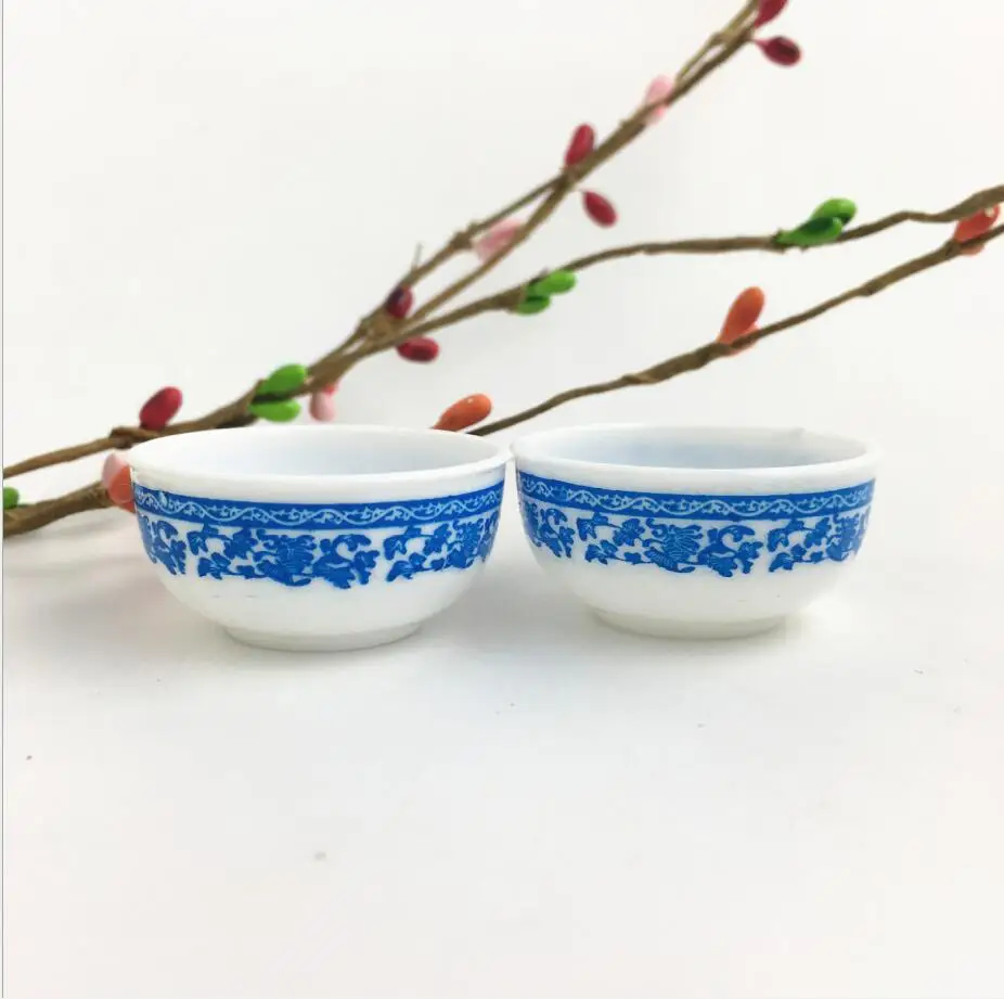 

Doll House Simulation Food Play Mini Blue Flower Big Bowl Accessories