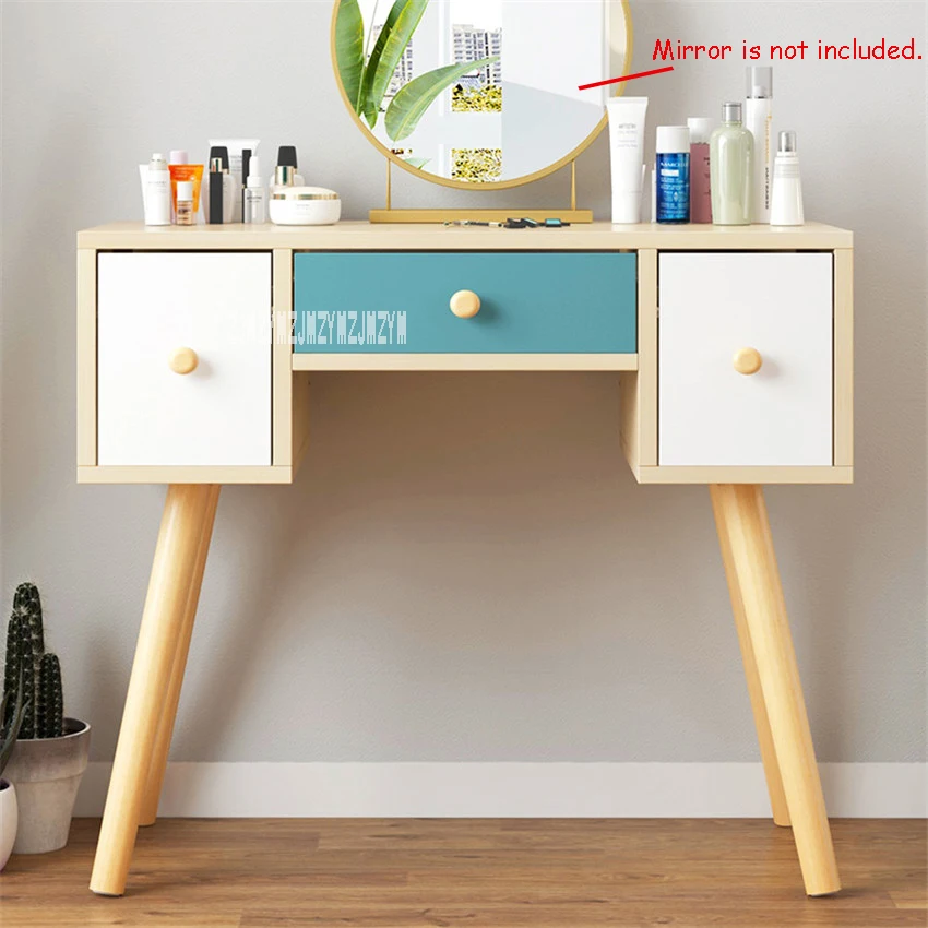 buy B2507 Bedroom Furniture Modern Dresser Manmade Board Solid Wood Leg Dressing Table Creative Toilet Makeup Table With Drawer