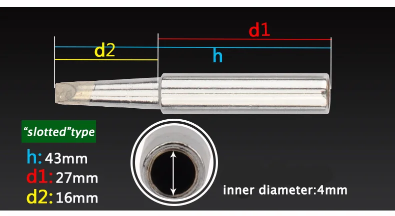 Сменный наконечник паяльника без лидера внутренний диаметр паяльника: 4 мм для паяльной станции 936