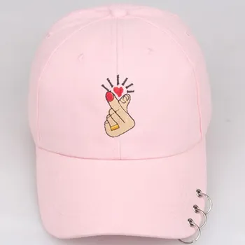 

Love Gesture Finger Embroider Golf Baseball Cap men women snapback hat Flipper Little Heart Love Sun Truck Hat 2019 New Arrival