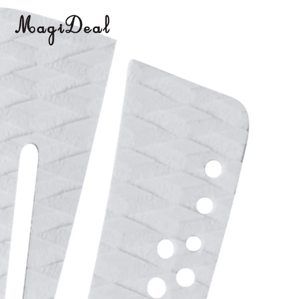 MagiDeal Top Quality 3Pcs Anti Slip EVA Surfboard Traction Tail Pads Surfing SUP Surf Deck Grips Mat Water Sport Accessory White