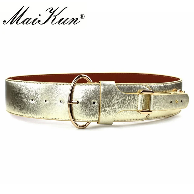 0 : Buy Gold Leather Belts for Women Fashion Style High Quality Women&#39;s Belt Silver ...