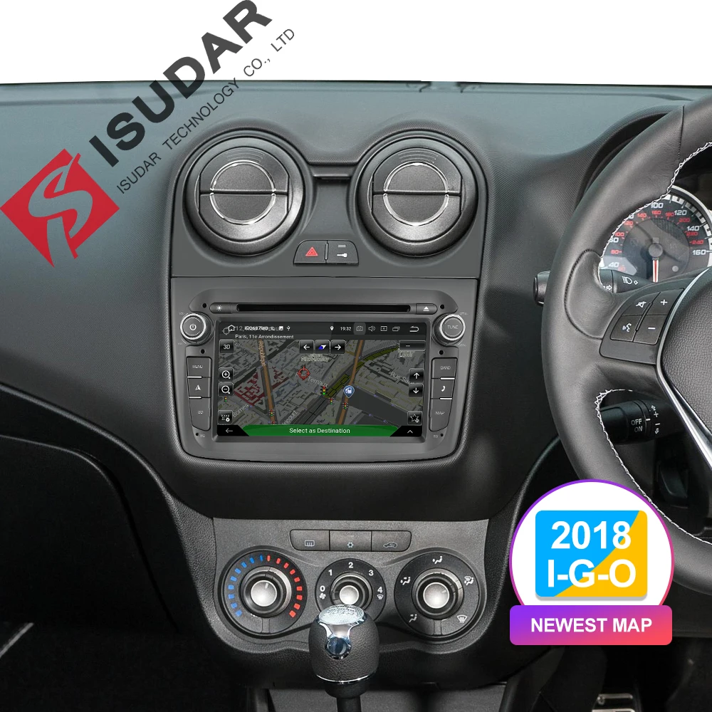 Cheap Isudar 1 Din Car Multimedia Player Android 9 For Alfa Romeo Mito 2008- CANBUS Auto Radio Quad Core Video DVD GPS System USB DVR 4