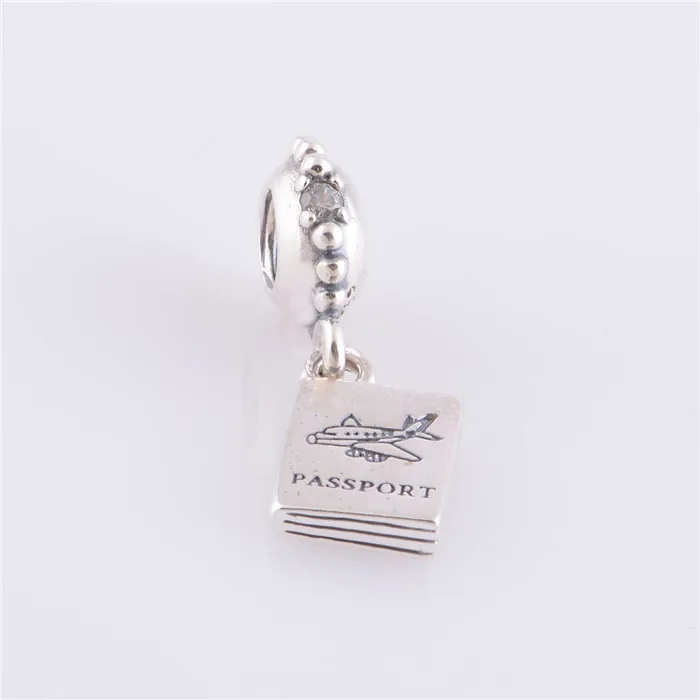 

Authentic S925 Sterling Silver Screw Passport Dangle Charm Bead, DIY Jewelry Fits Pandora Bracelet Necklace DIY Making LW255