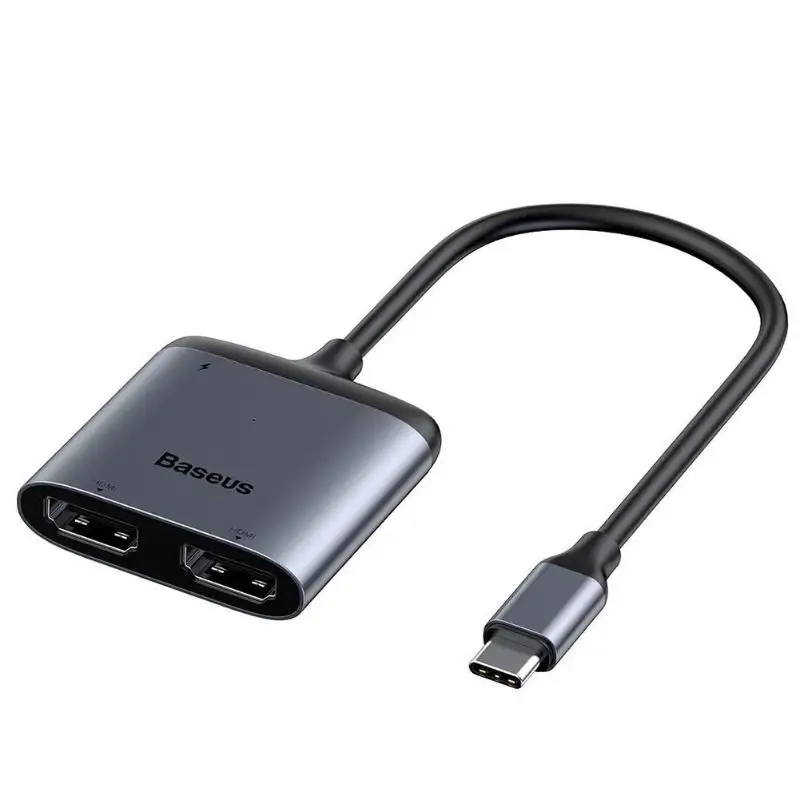  Baseus 4K USB C to HDMI Adapter Type-C to Dual HDMI Dispaly PD Fast Charge Adapter HUB Docking Stat