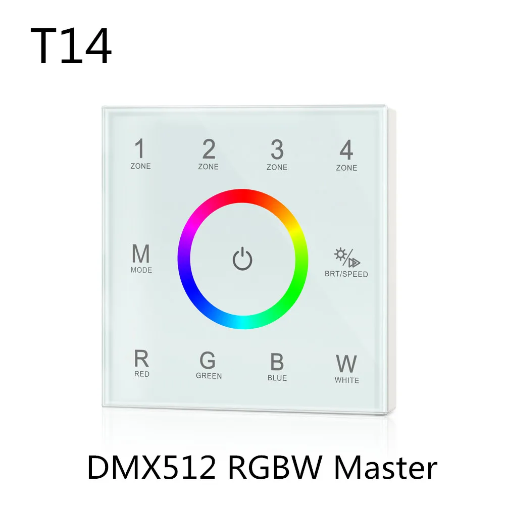 85-265VAC 4 зон 2,4 г Яркость RGB/RGBW Touch Панель удаленного Управление настенный сенсорный Панель DMX512 учитель РФ 2,4 г RemoteT11-1