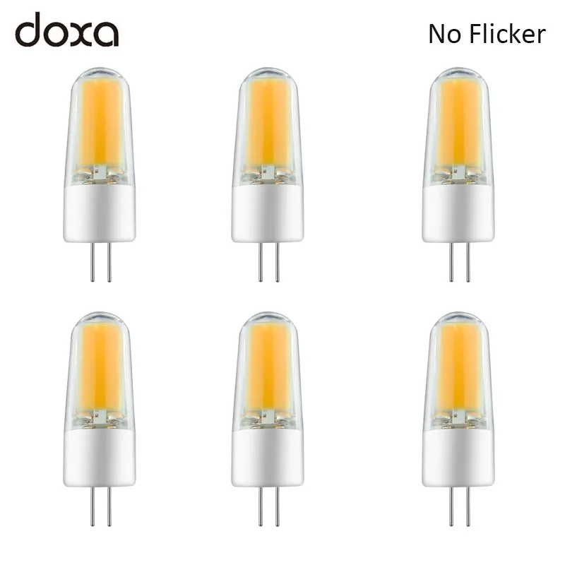 6 шт G4 светодиодный лампы 12V AC DC 4W 2609 COB светильник без мерцания лампада Lampara теплый