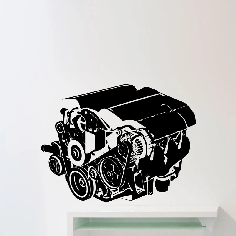 Car Workshop Auto Repair Service Garage Car Engine Wall Stickers Home