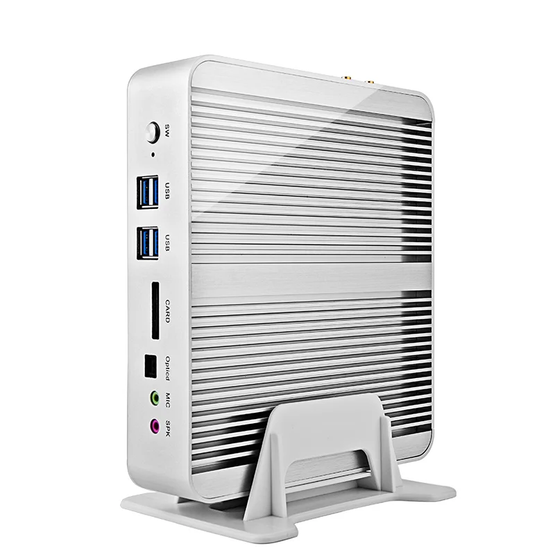 Fanless i5 Mini PC Win10 Broadwell Intel Core i5 5257U 5250U 4K HD HTPC Graphics Iris 6100 Optical+2*Nics+2*HDMI+300M Wifi