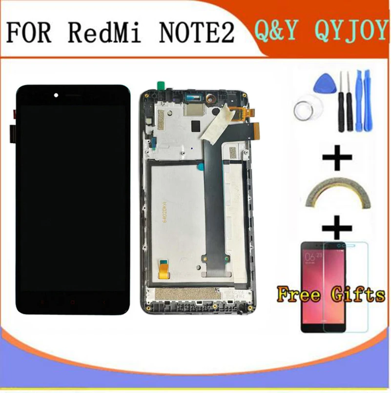 Kopen Lcd scherm + Digitizer Touch Screen Montage Voor Xiaomi Redmi Note 2 Hongmi Note2 Mobiel Met Frame Gratis Verzending