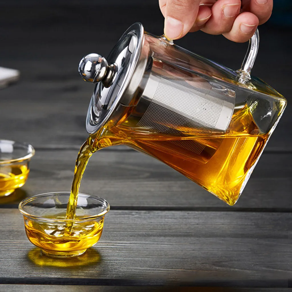 

Glass teapot 2019 Heat Resistant Glass Teapot with Strainer Filter Infuser Tea Pot 350ml