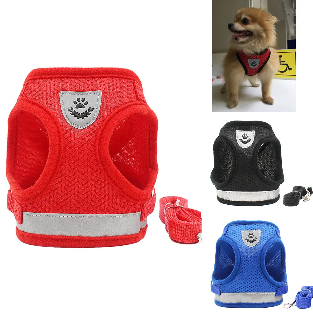 Nylon Cat Harness And Leash Set Reflective Kitten Puppy Dogs Jacket Mesh font b Pet b
